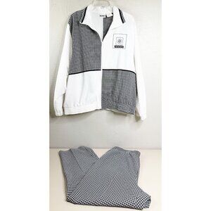 VTG Koret Set (Full Zip Jacket  XL/ Pull On Pants Sz 18) Check Black &White EUC